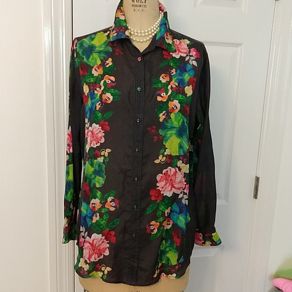 Johnny Was Silk Blouse